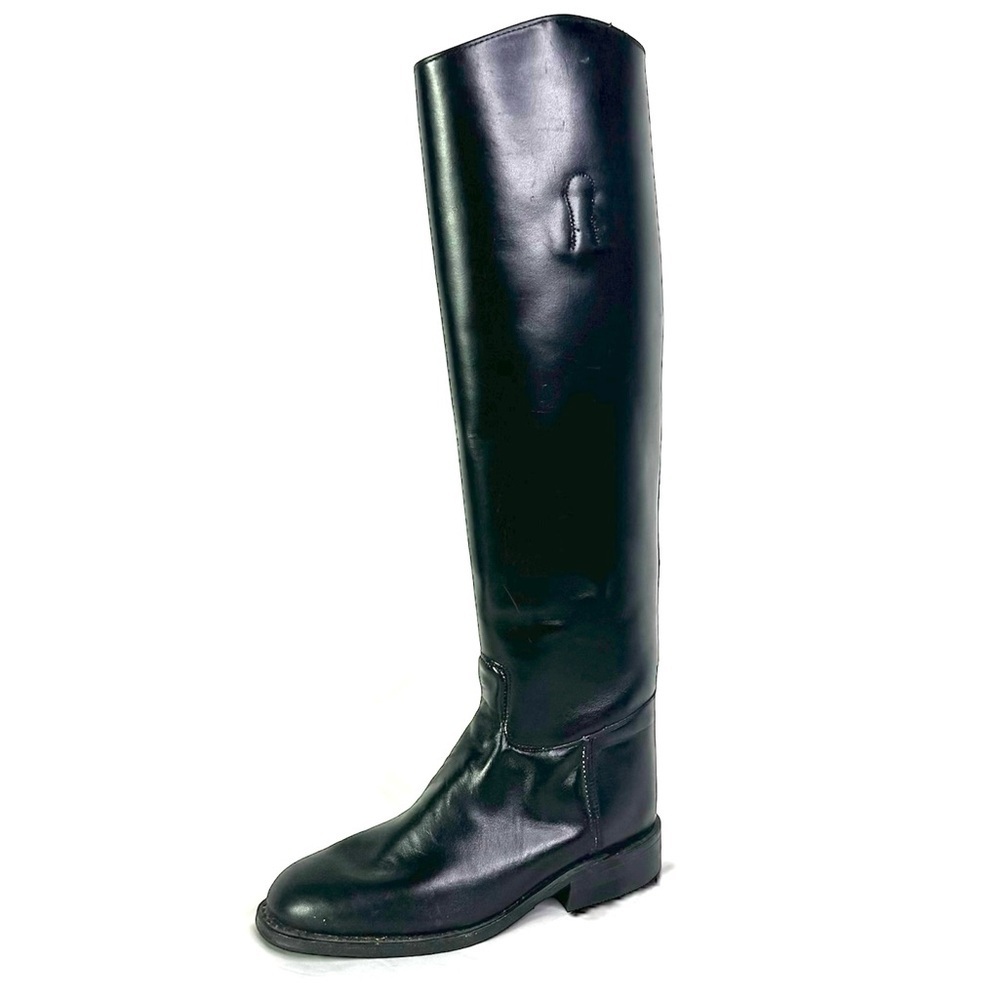 BOULET VINTAGE BLACK RIDING BOOT EQUESTRIAN BOOT TALL BOOT BELOW THE KNEE SIZE 6